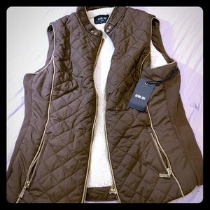 NWT faux fur lined vest